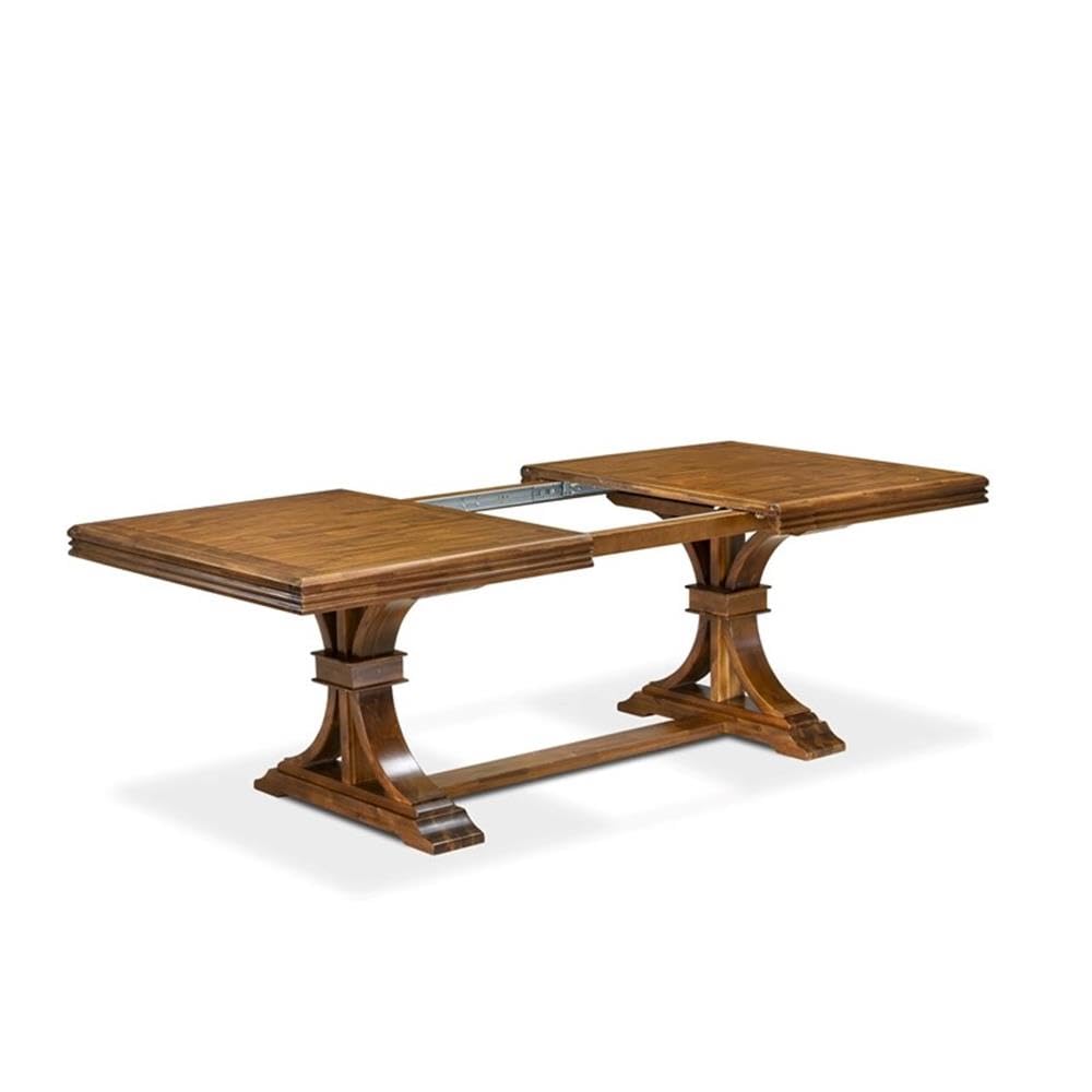 9-Piece Acacia Wood Dining Table Set with 8 Beige PU Leather Chairs G6965