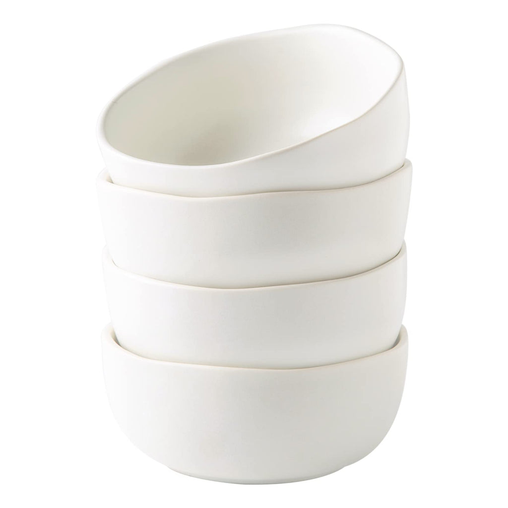 28oz Stoneware Cereal Bowls Set of 4 Matte White M9990