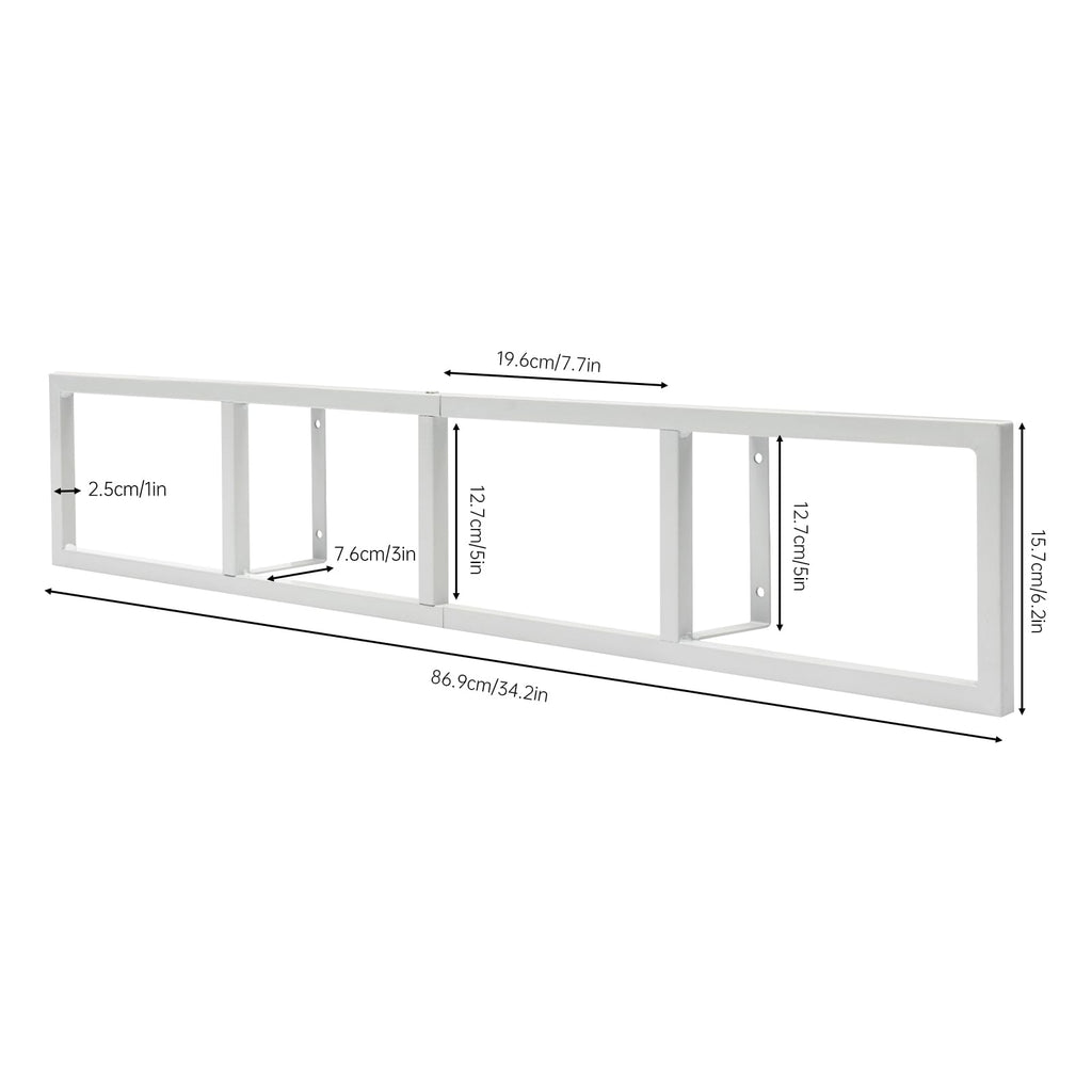 2 Pcs 34Inch White Wall Mount CD DVD Storage Shelf O6069