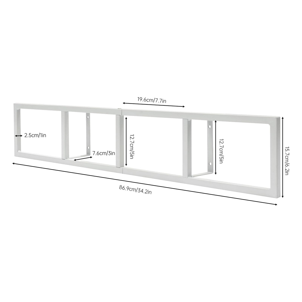 2 Pcs 34Inch White Wall Mount CD DVD Storage Shelf O6069