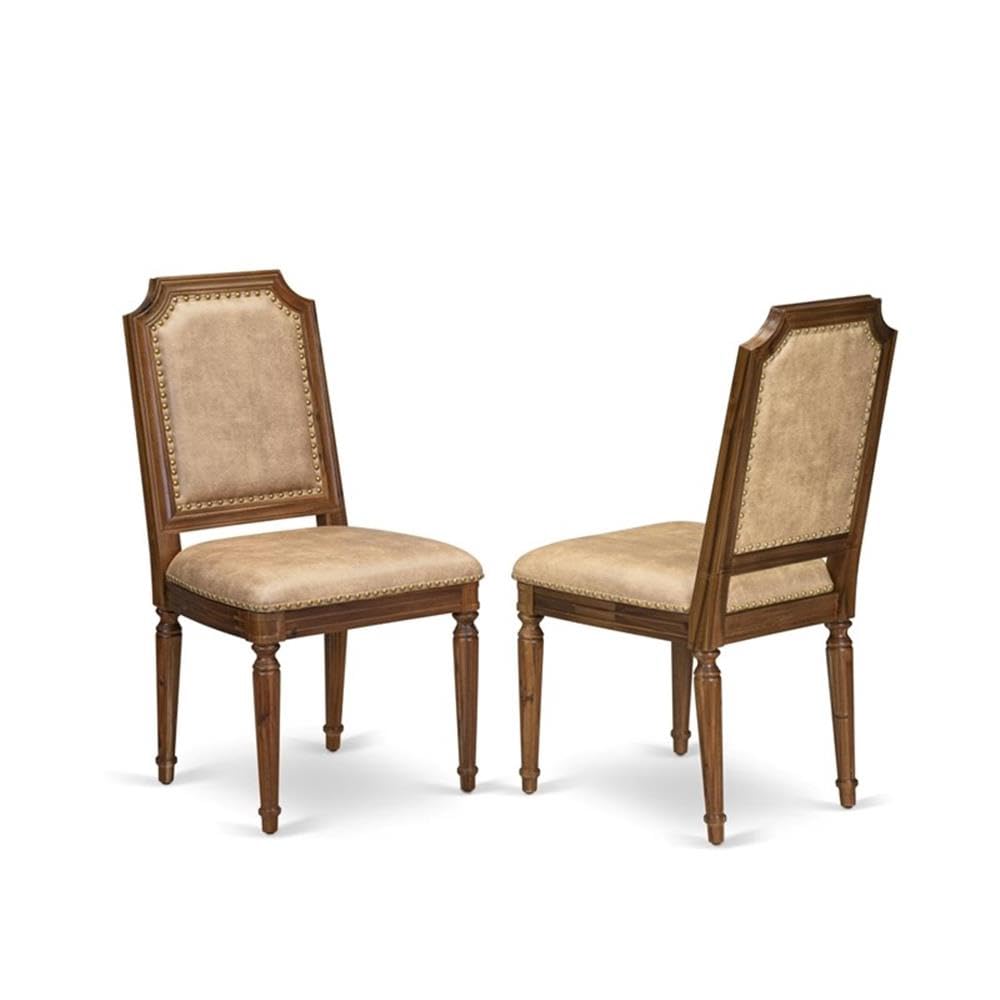 9-Piece Acacia Wood Dining Table Set with 8 Beige PU Leather Chairs G6965