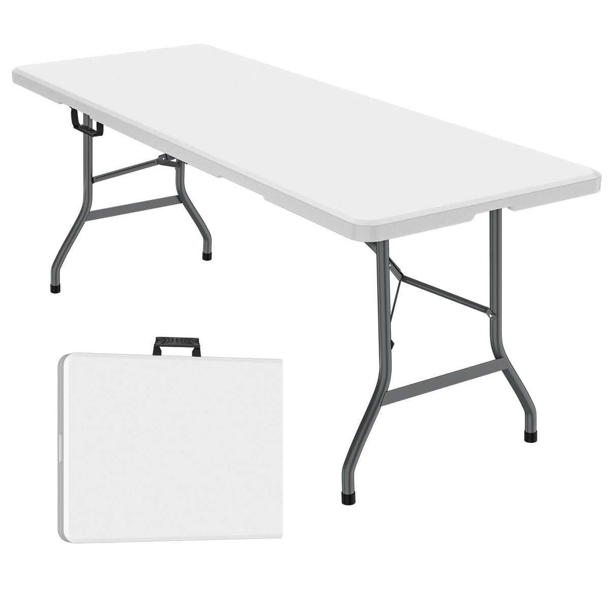 6 ft Portable Folding Table, Waterproof Top, 330 lb Capacity O624