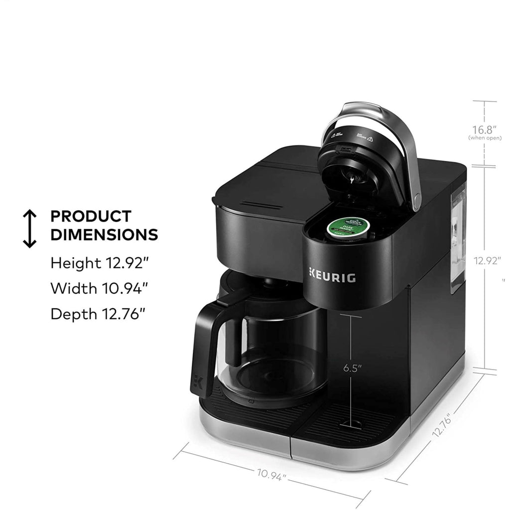 Single Serve K-Cup Pod & Carafe Coffee Maker, Black I989
