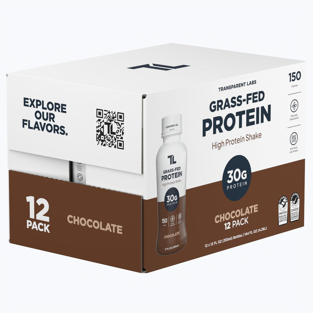 Grass-Fed Protein Shake Chocolate 12 Pack E936