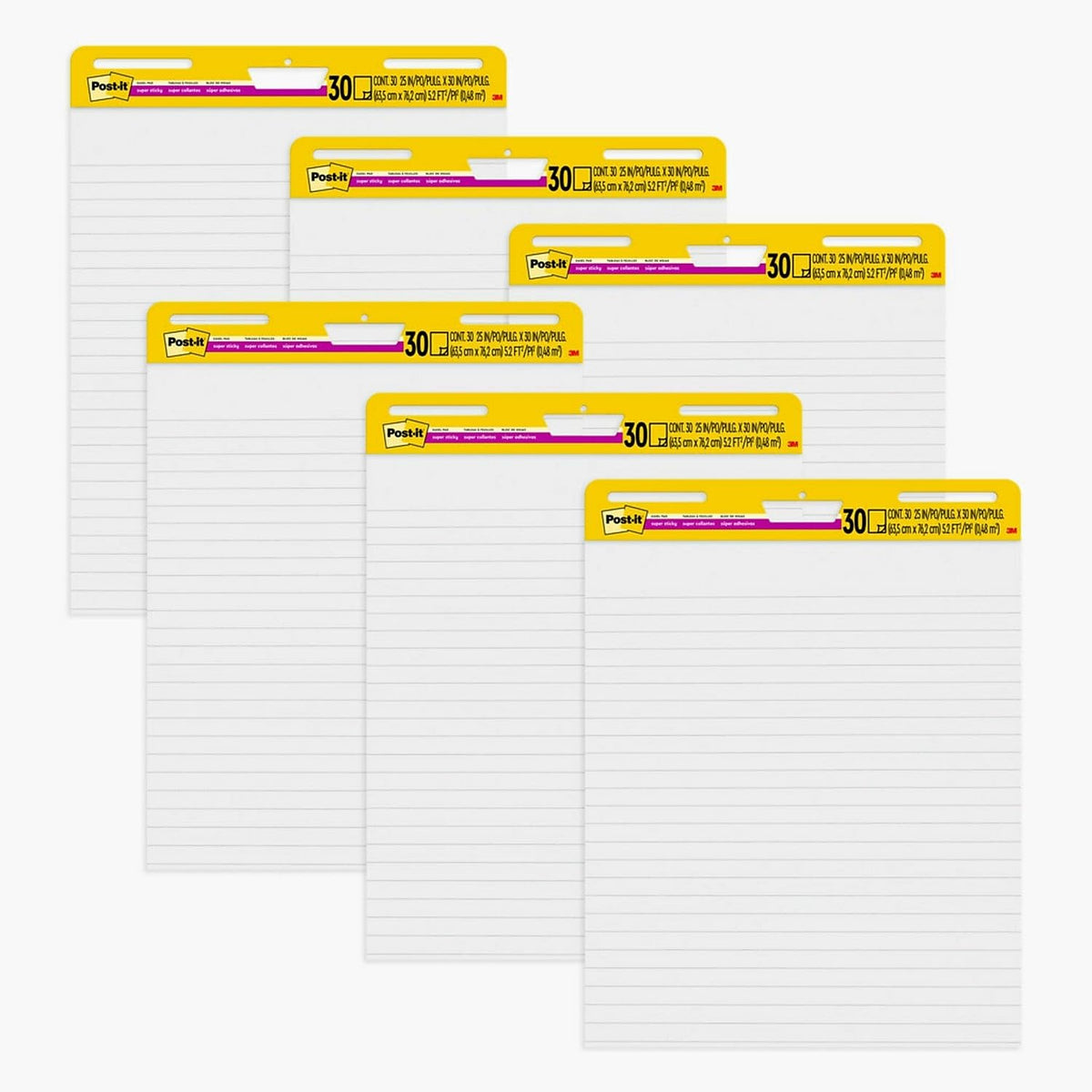 Blue Easel Pads 25 x 30 in. 30 Sheets Pack of 6 U713