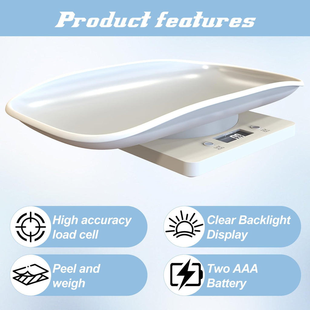 Digital Pet Scale for Small Animal, LED Display, Measures Up to 15kg, White C172662
