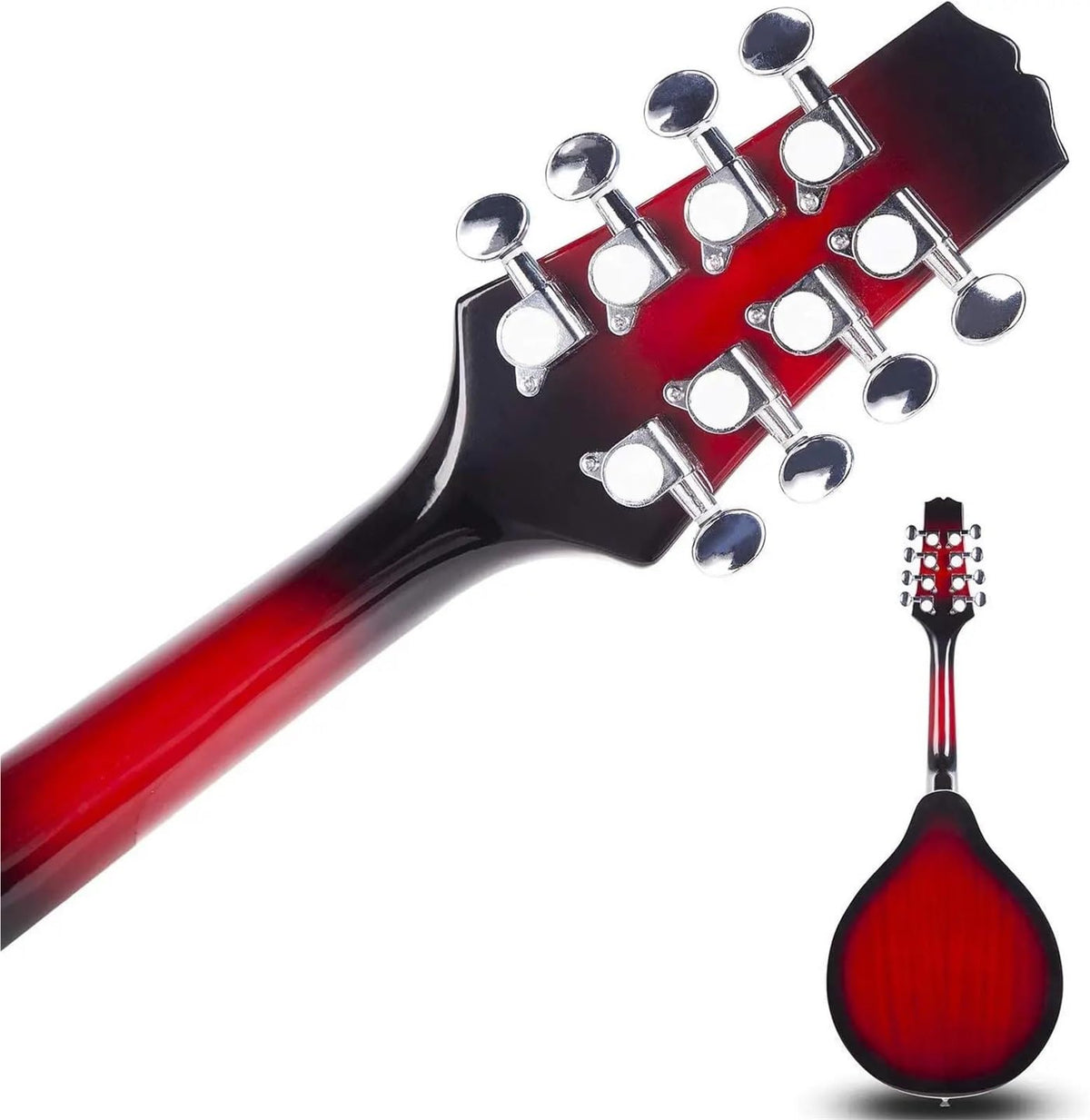Red Sunburst Mahogany Wood A Style Acoustic Electric Mandolin V8861