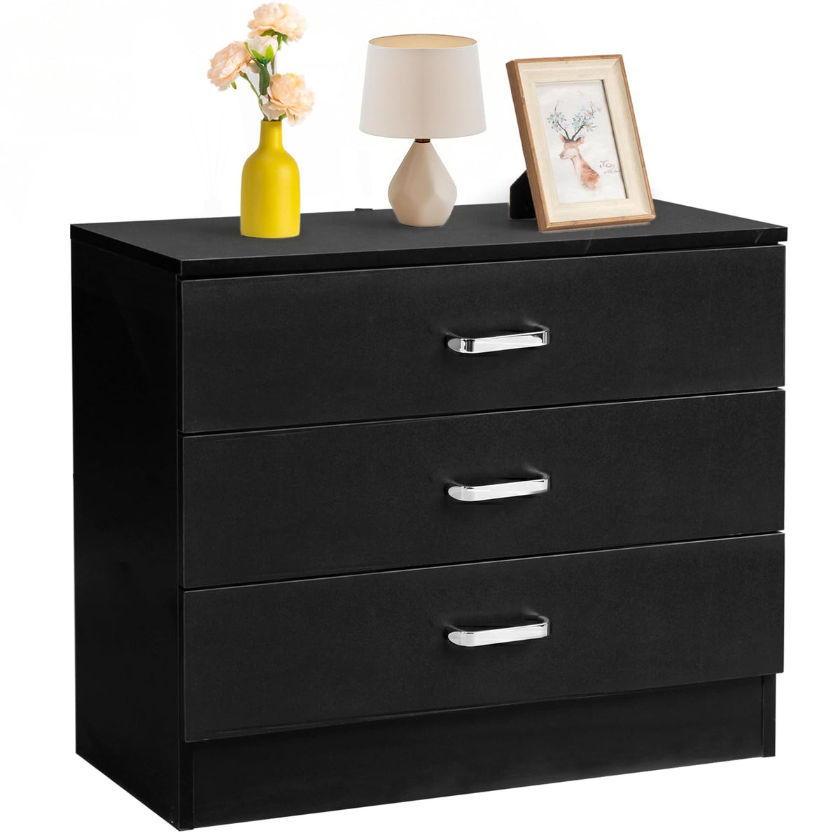 Black 3 Drawer Dresser C152
