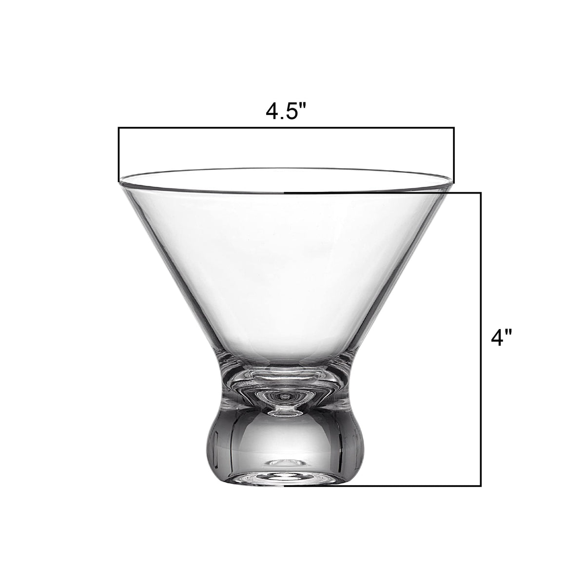 10-Ounce Plastic Stemless Martini Glasses Set of 6 N270268