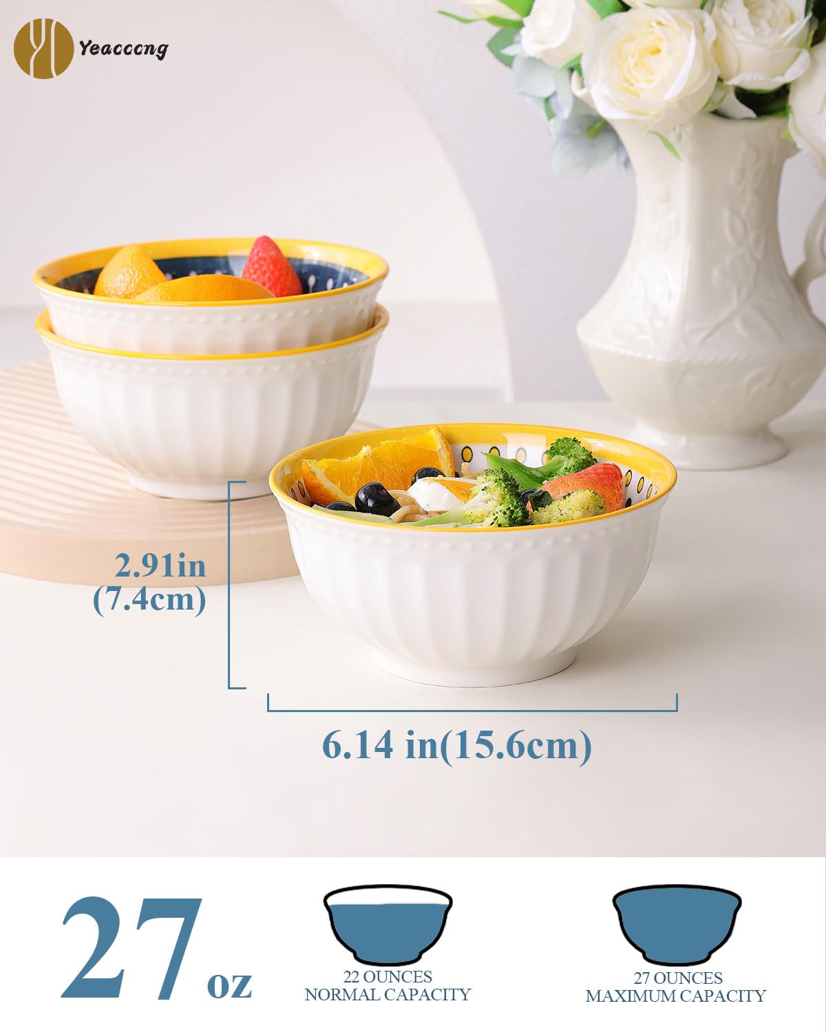 Bohemian Ceramic Bowls Set of 4 K225026