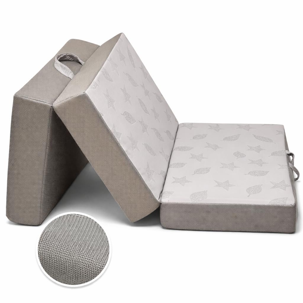 Twin 6-Inch Foam Tri Fold Floor Mattress with 2 Washable Covers G223497