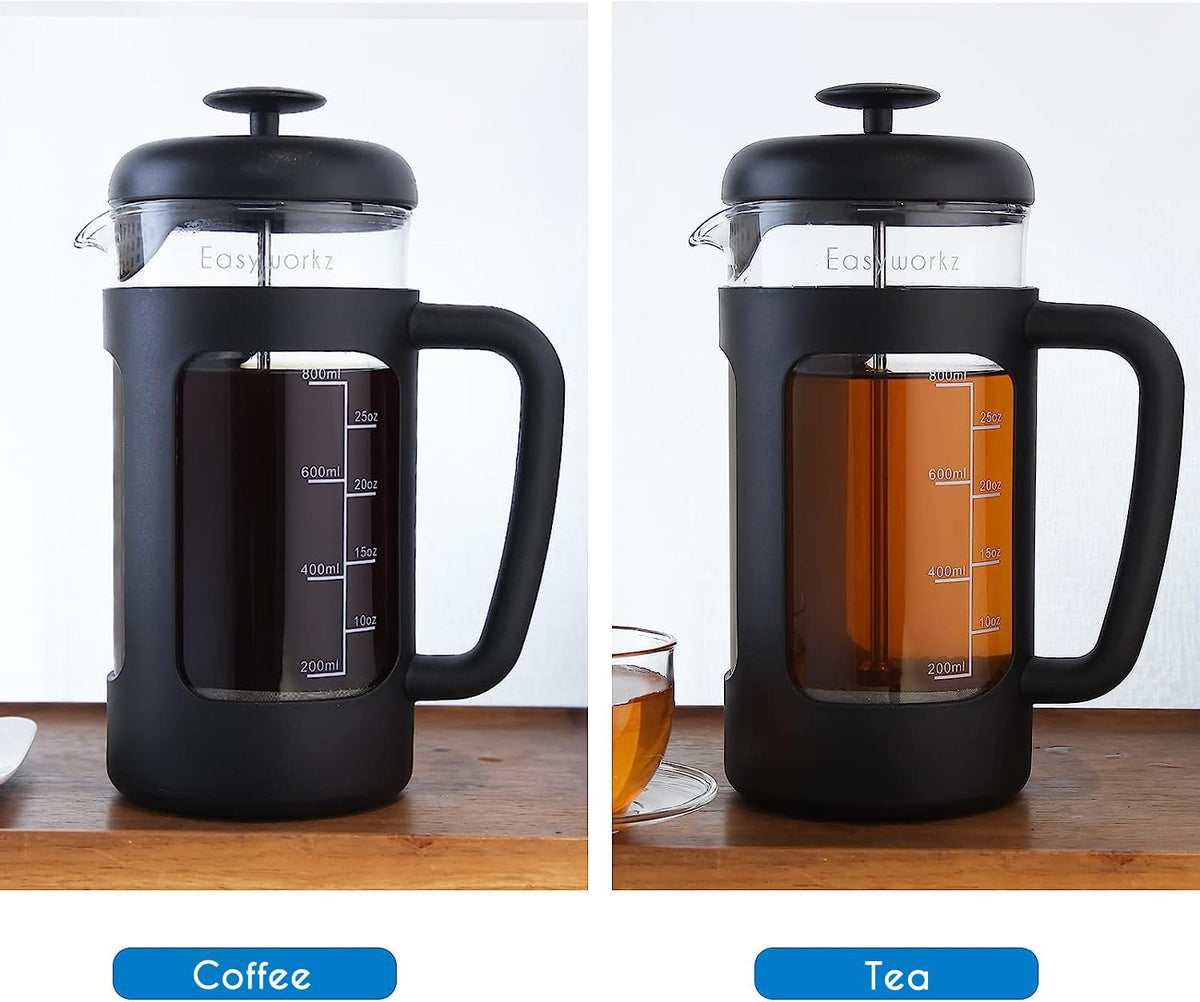 French Press and Gooseneck Pour Over Coffee Kettle 34 oz 12 oz Stainless Steel Silver S995311