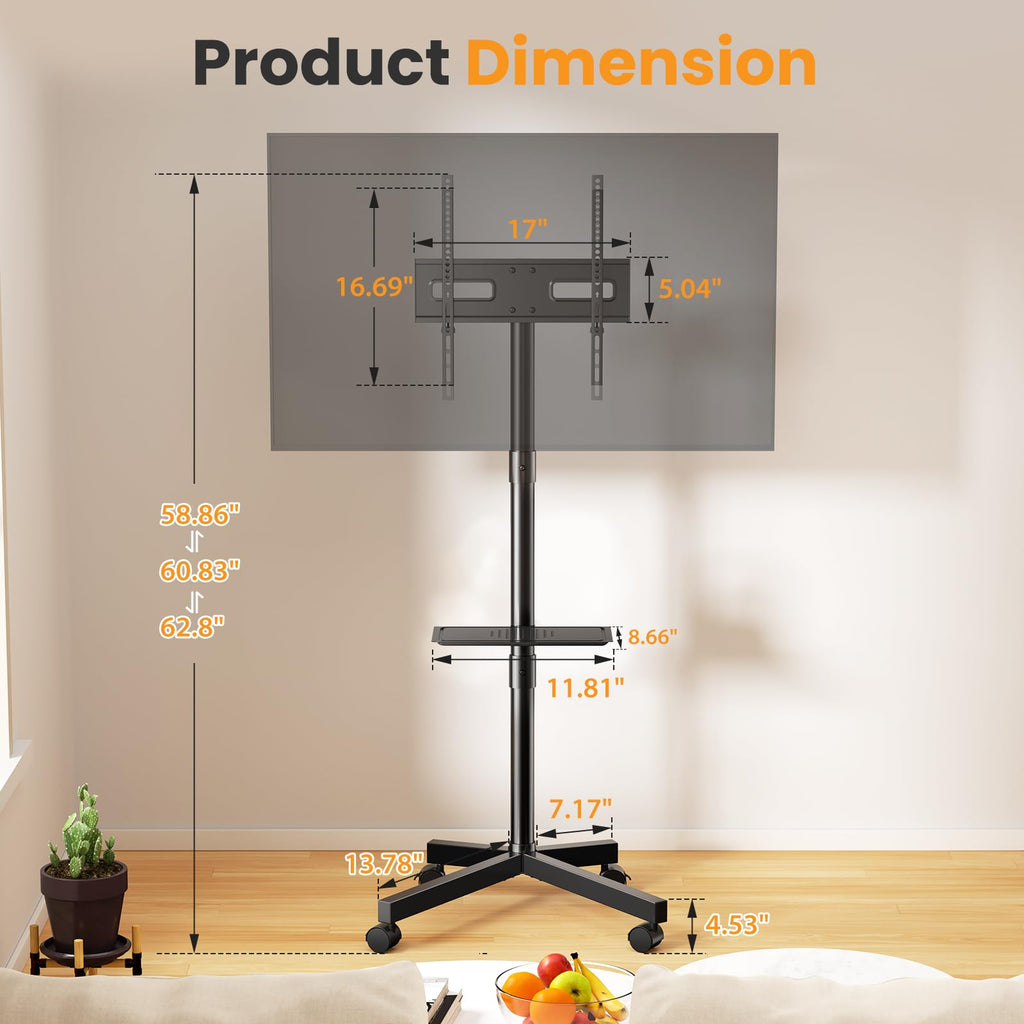 Rolling TV Stand with Wheels for 23-60 Inch L8507