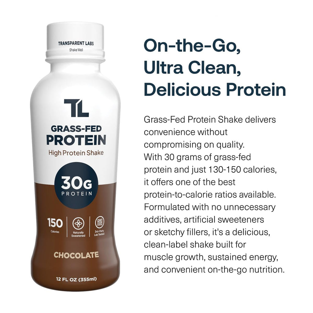 Grass-Fed Protein Shake Chocolate 12 Pack E936