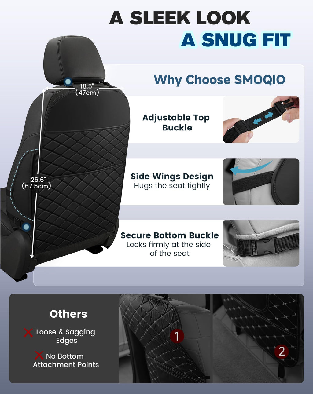 Car Seat Back Protectors Black J875343
