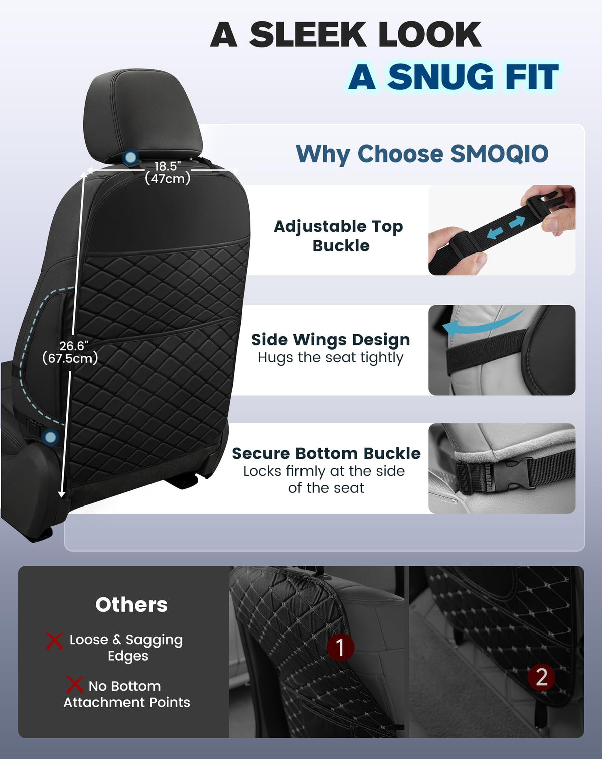 Car Seat Back Protectors Black J875343