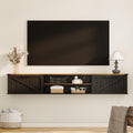 70" Black Floating TV Stand L253