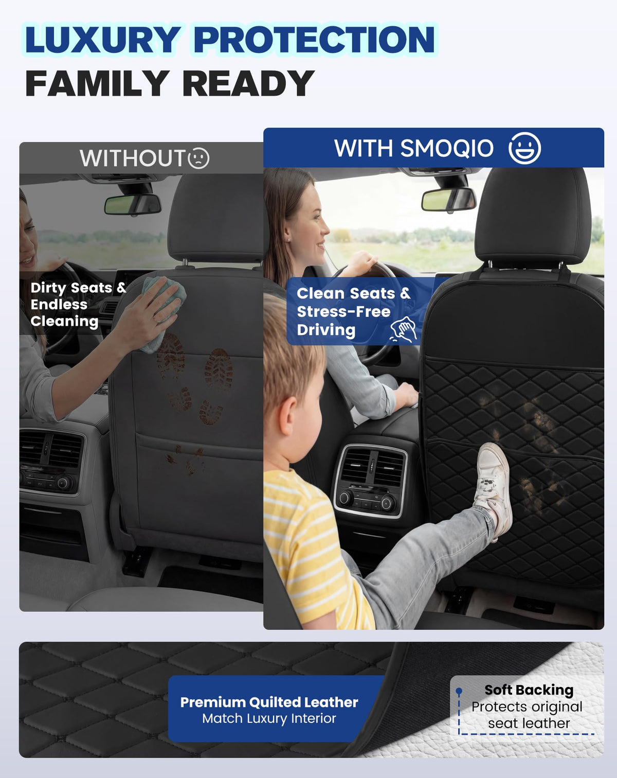 Car Seat Back Protectors Black J875343