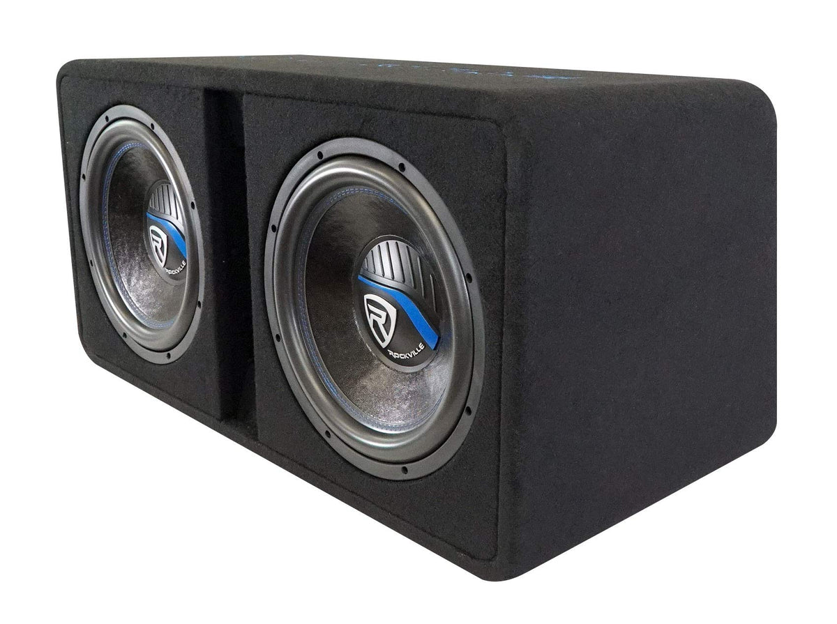 Dual 8" Loaded Car Subwoofer Enclosure with Amp J933