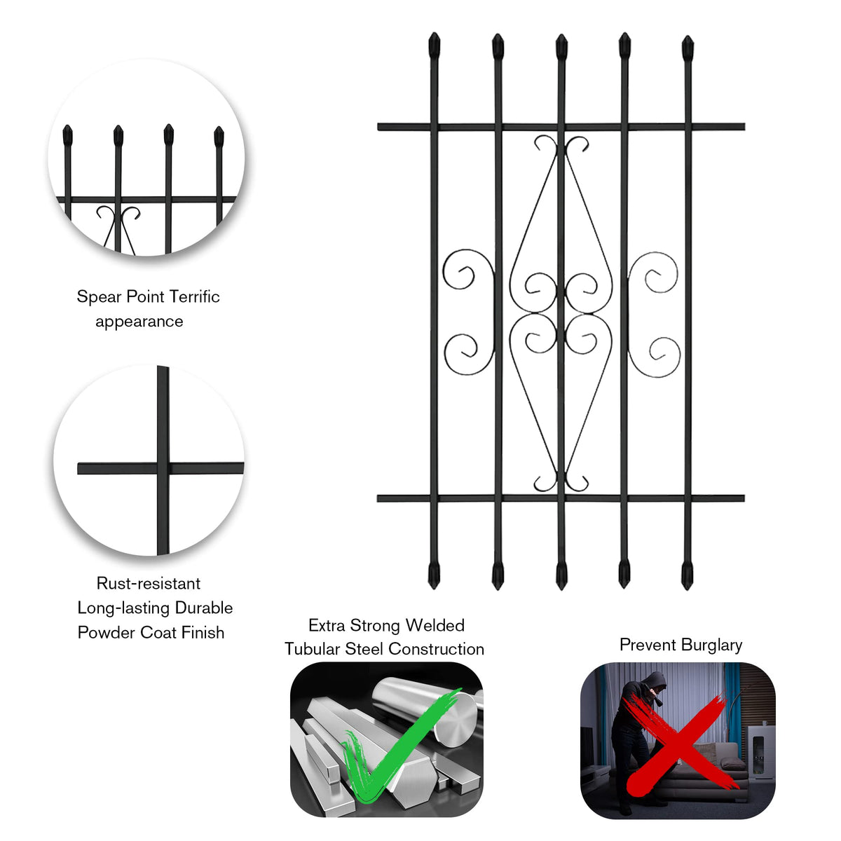 Black Window Bar Guard E451
