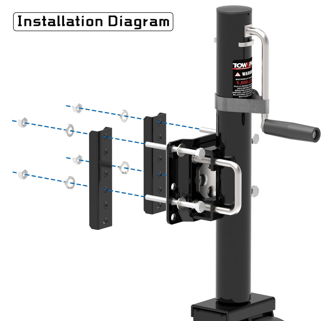 6" Dual-Wheel Trailer Jack, 1500lbs, 13" Lift G510