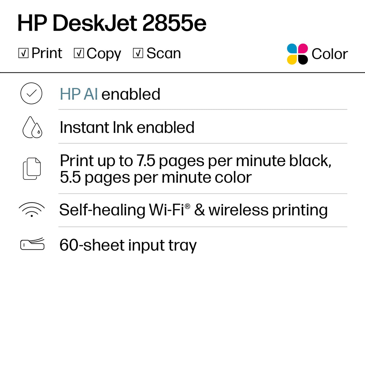 Wireless All-in-One Color Inkjet Printer, Scanner, Copier M5599