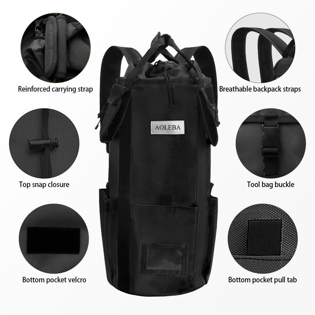 Arborist Rope Storage Bag Large Capacity 1680D Thicken Nylon with Hand Straps J5894