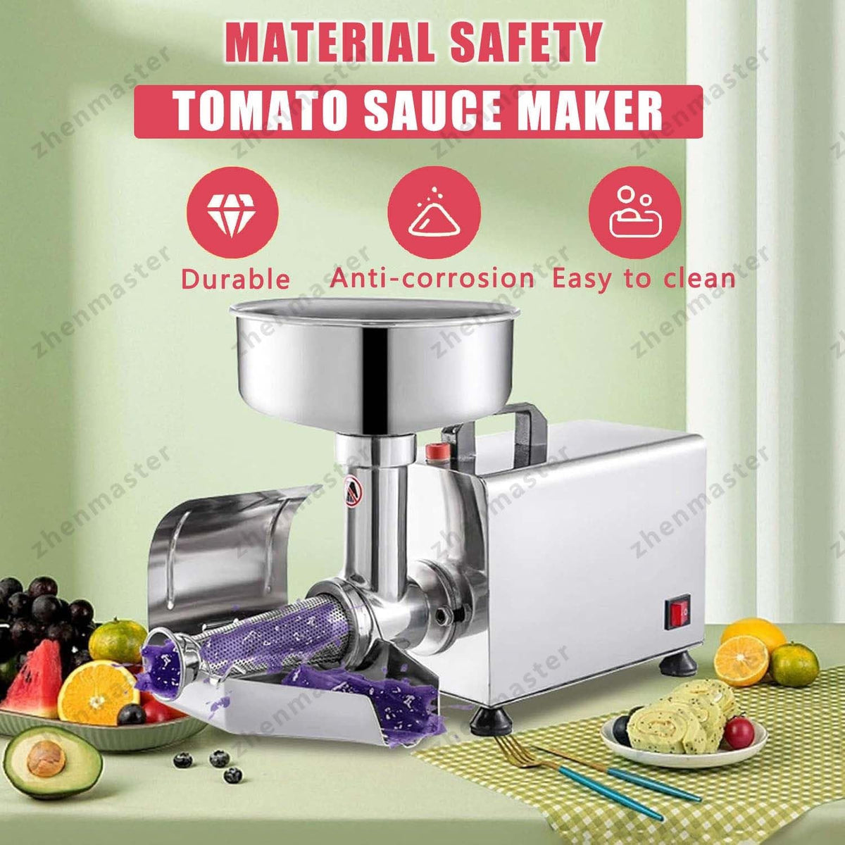 450W Electric Tomato Strainer Stainless Steel T531239