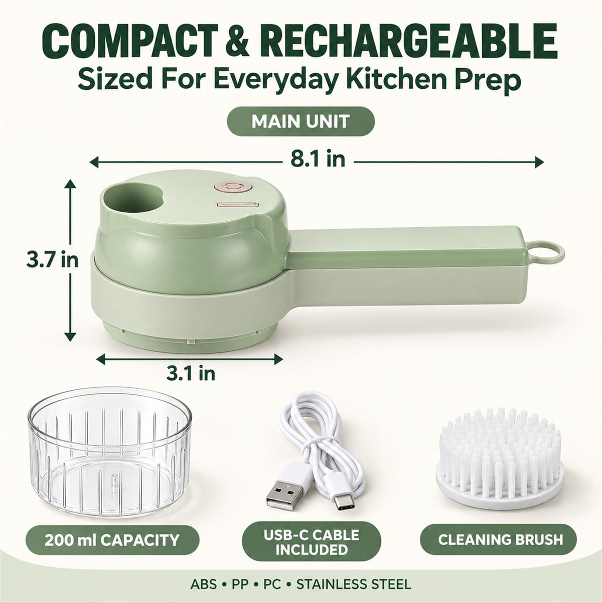 5-in-1 Handheld Electric Vegetable Cutter T582