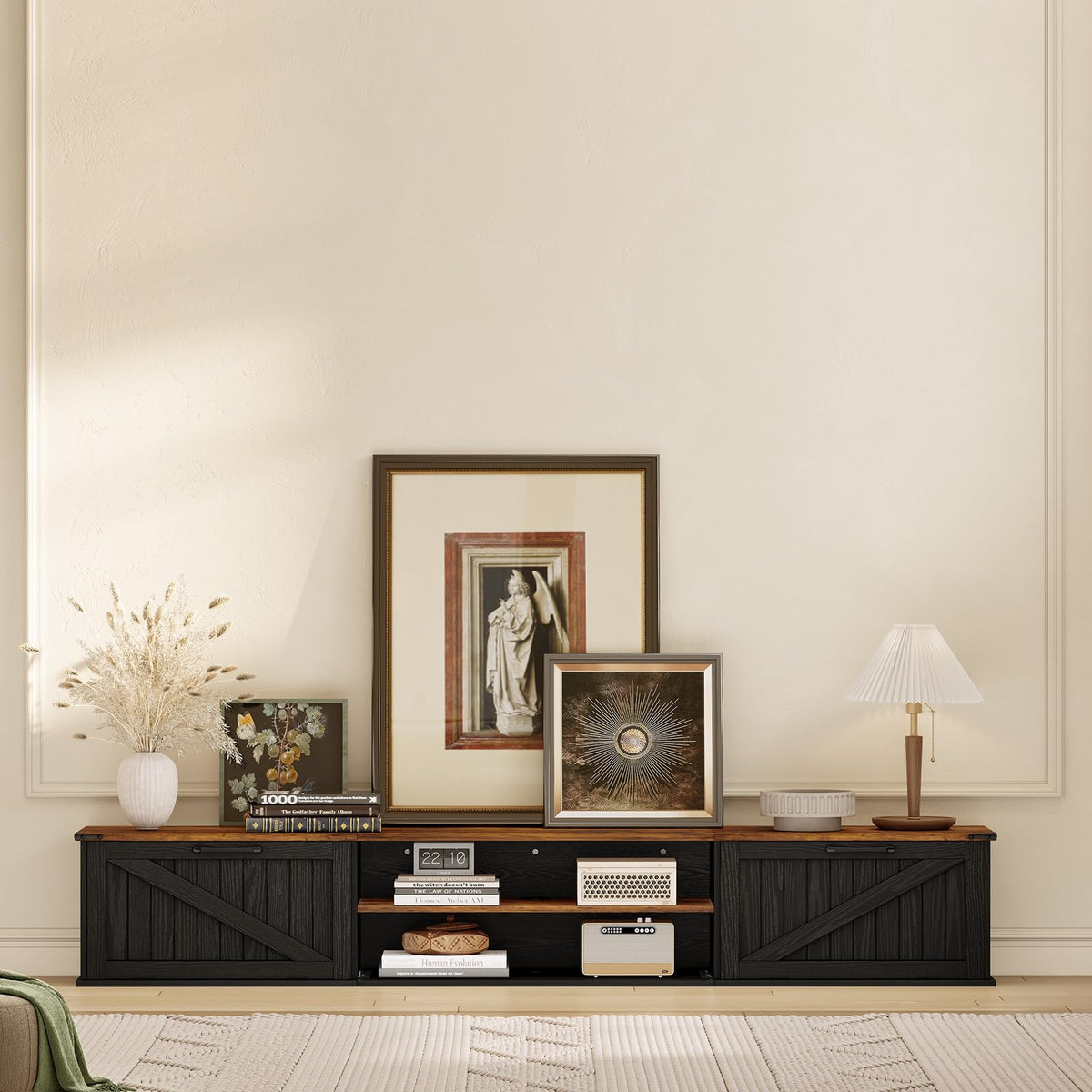 70" Black Floating TV Stand L253