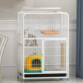 3-Tier Metal Wire Cat Cage with Hammock and Casters X8328