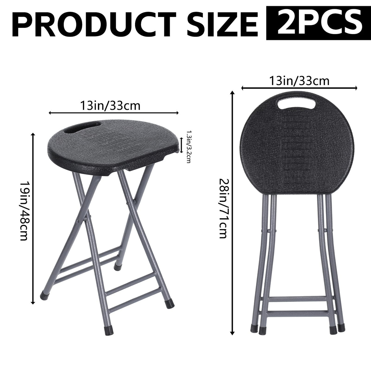 2 Pack 18-Inch Folding Stools with Handle L924