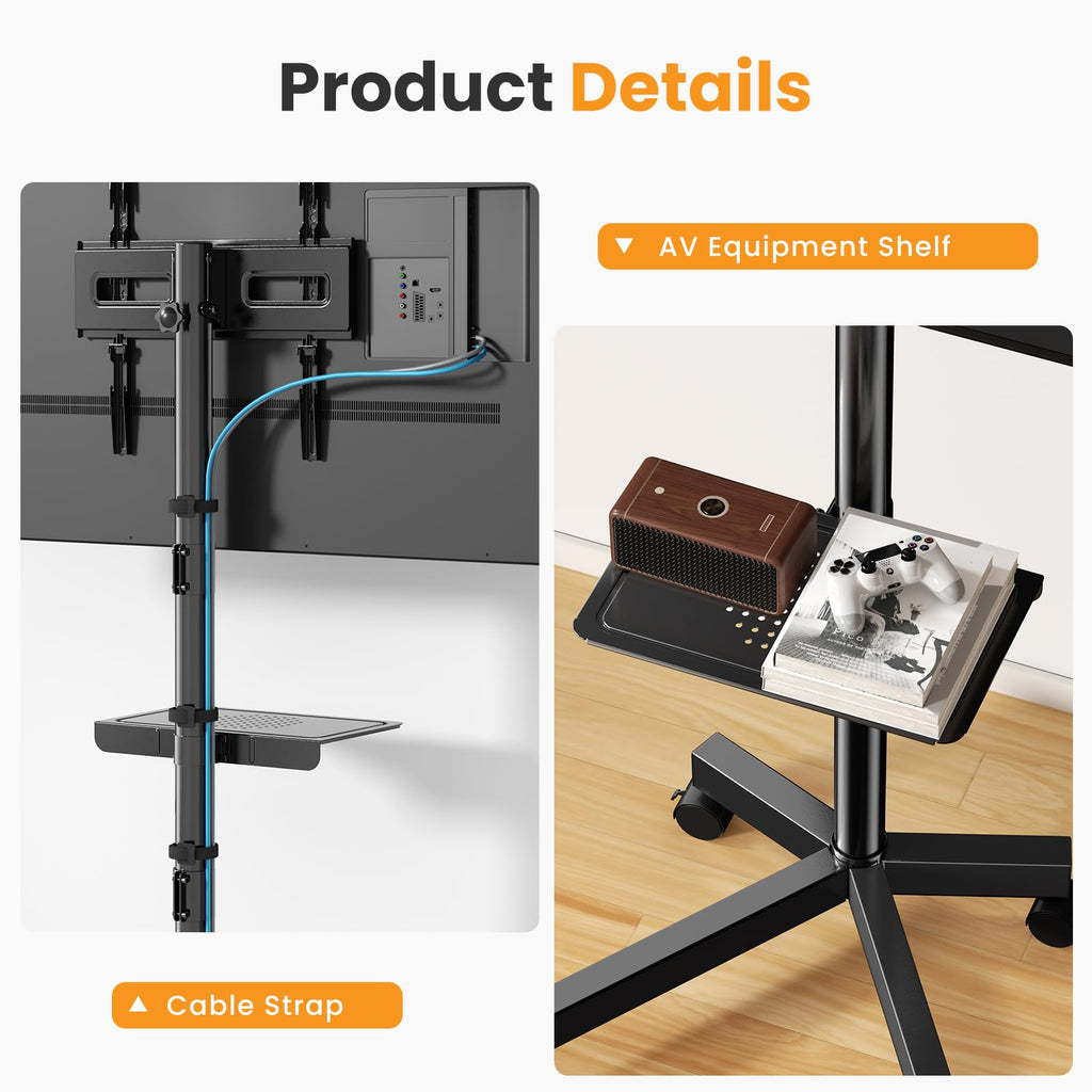 Rolling TV Stand with Wheels for 23-60 Inch L8507