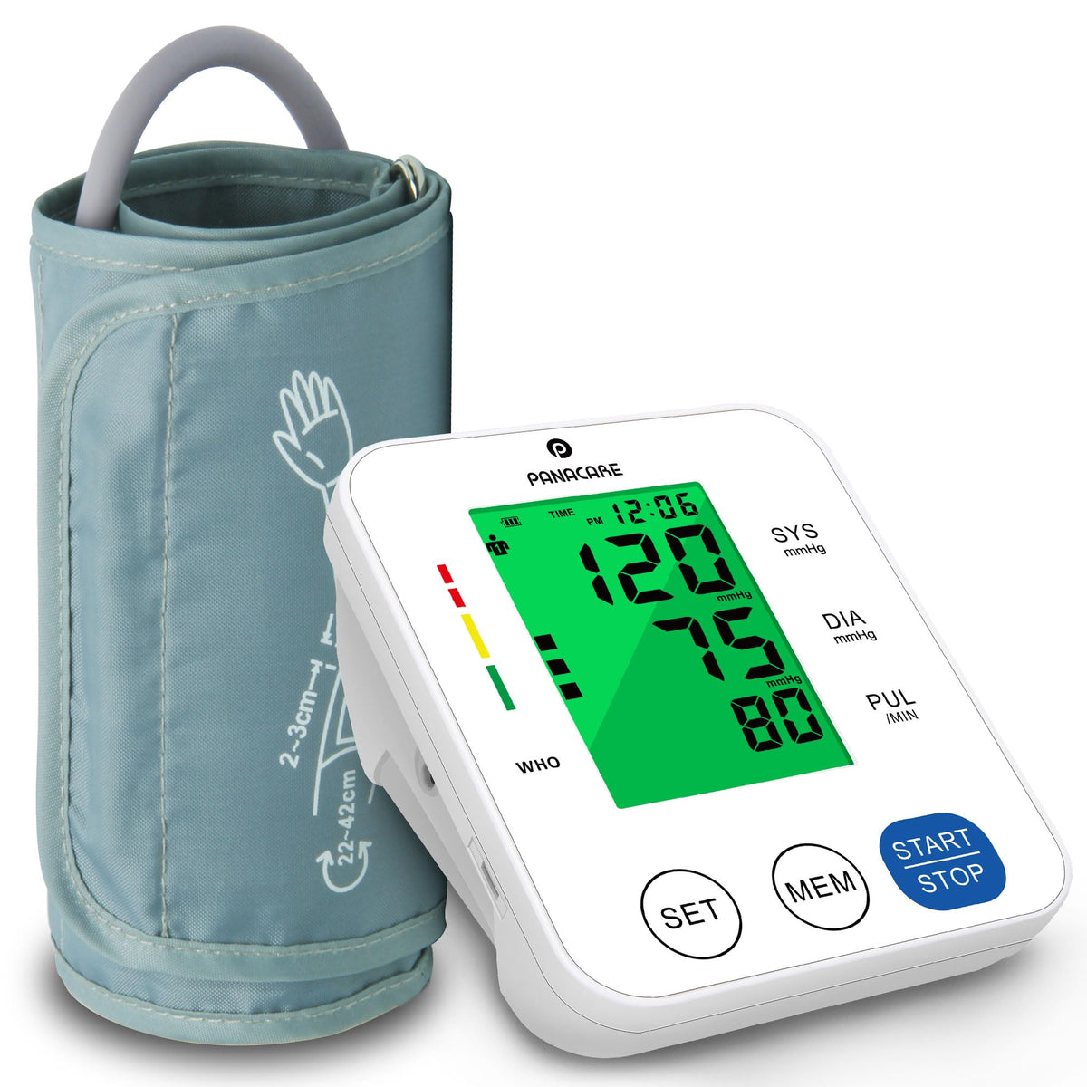 Upper Arm Blood Pressure Monitor with Adjustable Cuff and Backlit Display B944161
