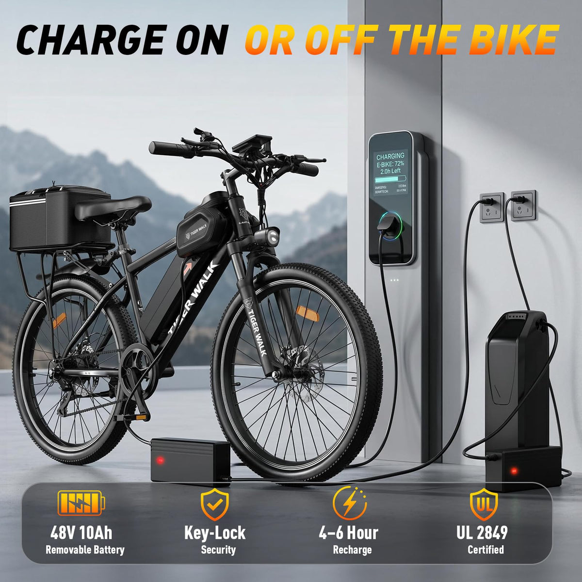 26" Electric Mountain Bike 48V 10Ah 7-Speed O326