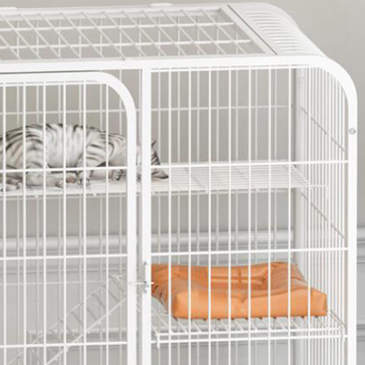 3-Tier Metal Wire Cat Cage with Hammock and Casters X8328