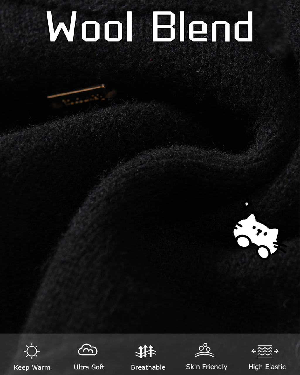 Cat Ear Beanie Wool Knit Hats B229739