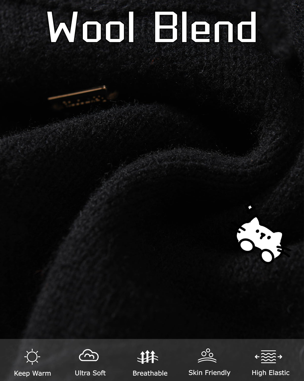 Cat Ear Beanie Wool Knit Hats B229739