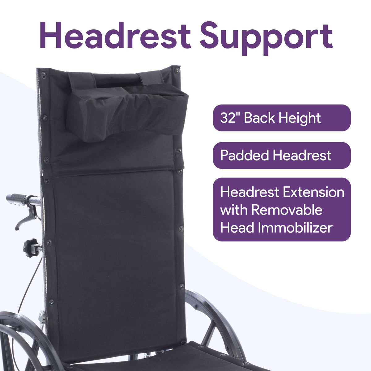 18” Reclining Wheelchair with Elevating Legrests M8728