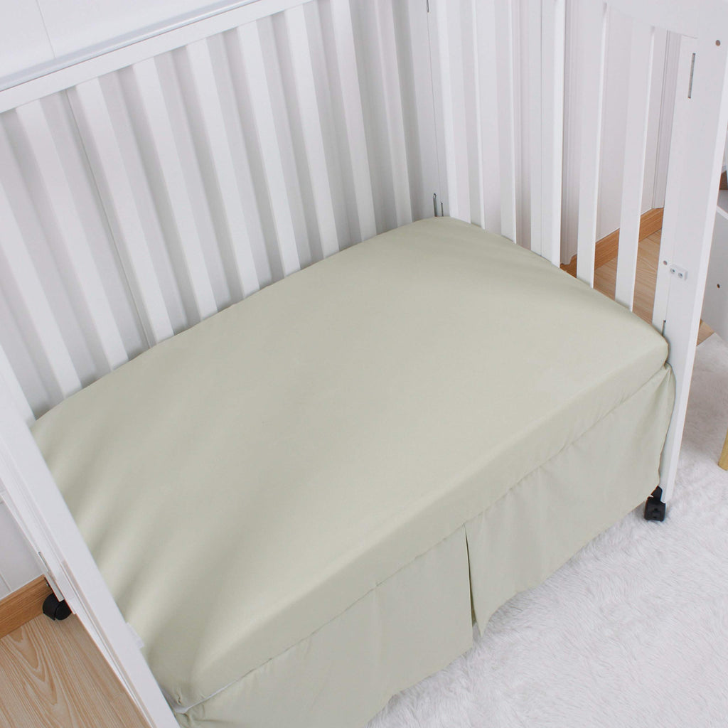 Microfiber 3 Pack Mini Portable Crib Sheets, Fits 24" x 38", Green Light Grey White R536046
