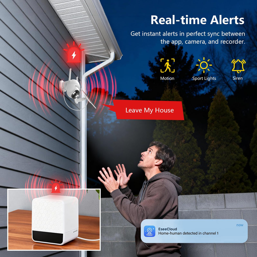 Solar Security Cameras Wireless Outdoor 4-Camera System O71230