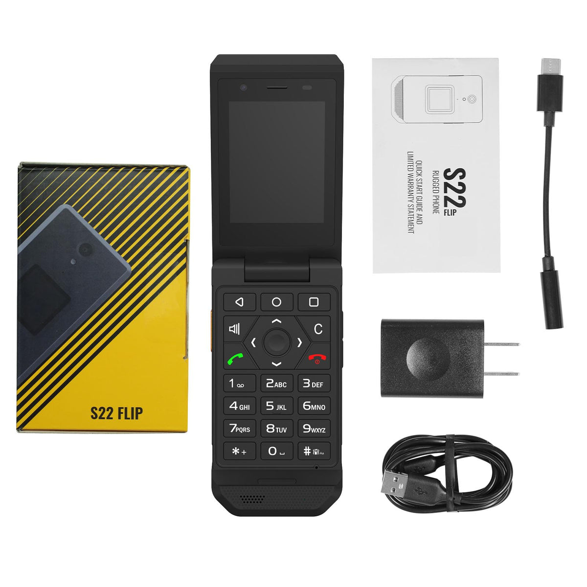 16GB 2.8" Touchscreen Rugged Android 11 IP68 Water Resistant 4G LTE Smart Flip Phone A53605