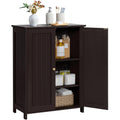 Small Espresso Bathroom Storage Cabinet with 2 Doors D60995