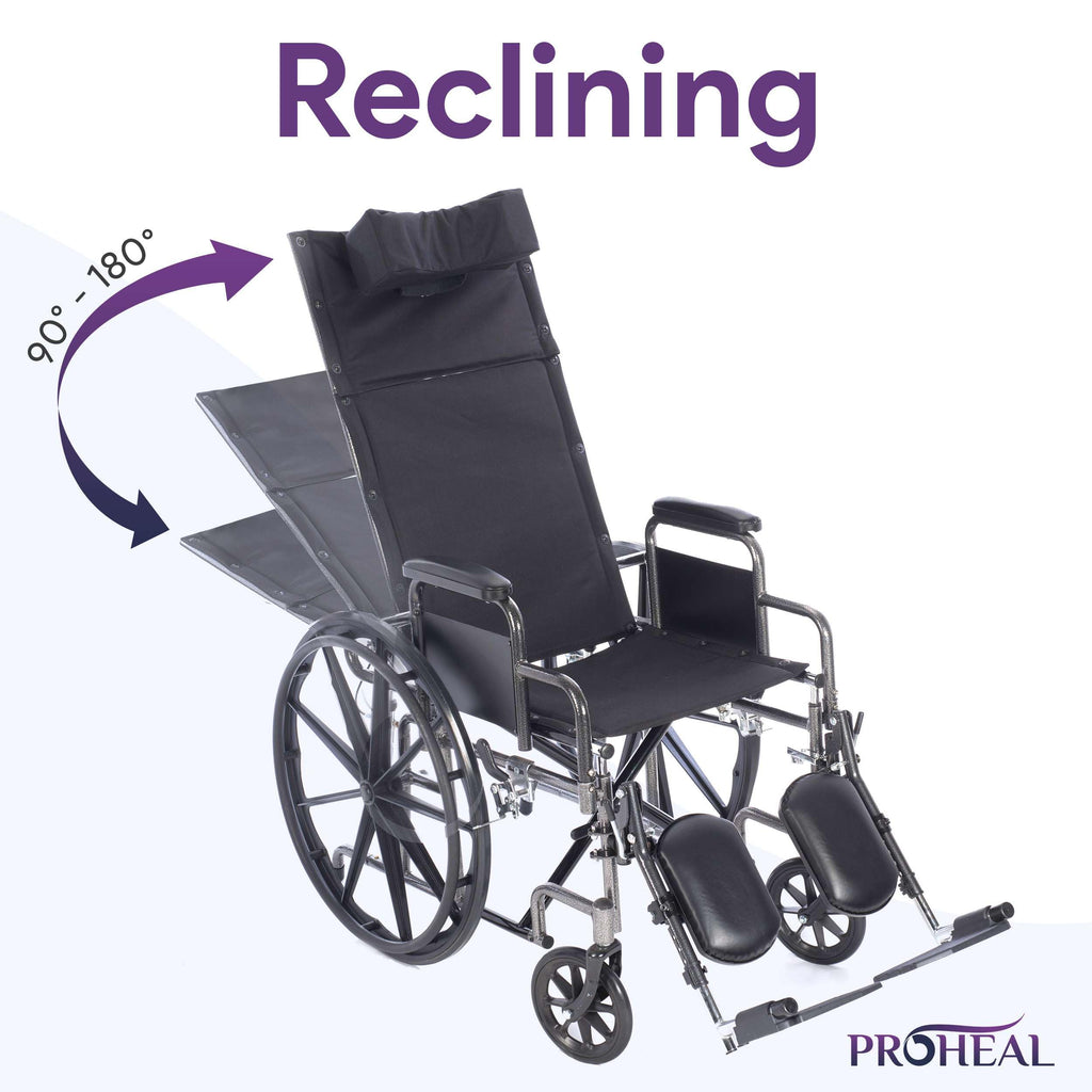 18” Reclining Wheelchair with Elevating Legrests M8728