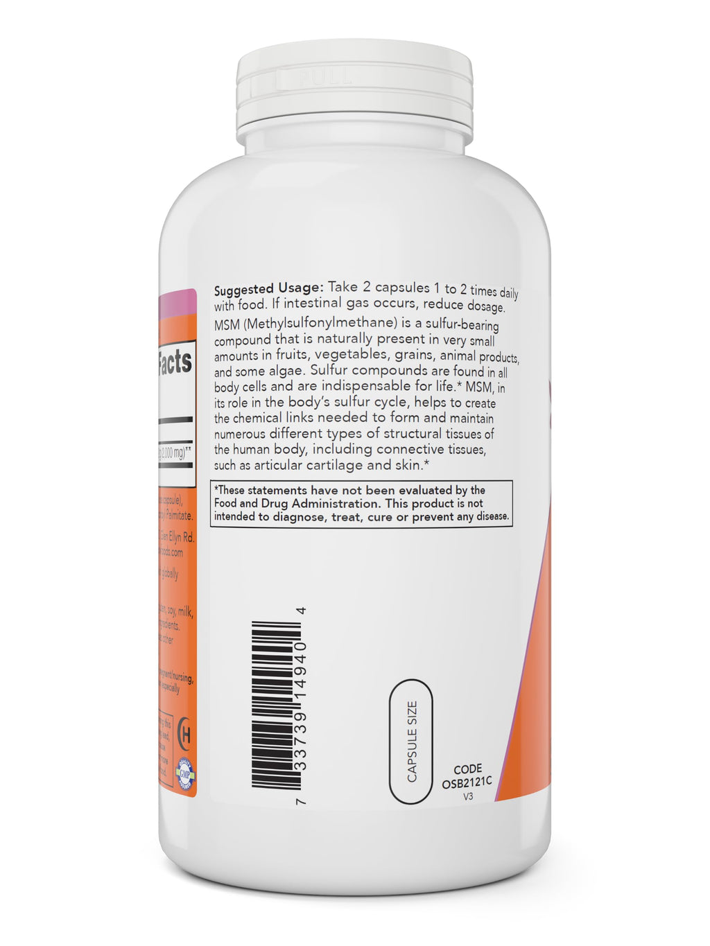 MSM 1000mg 400 Veg Capsules Pack of 2 U421