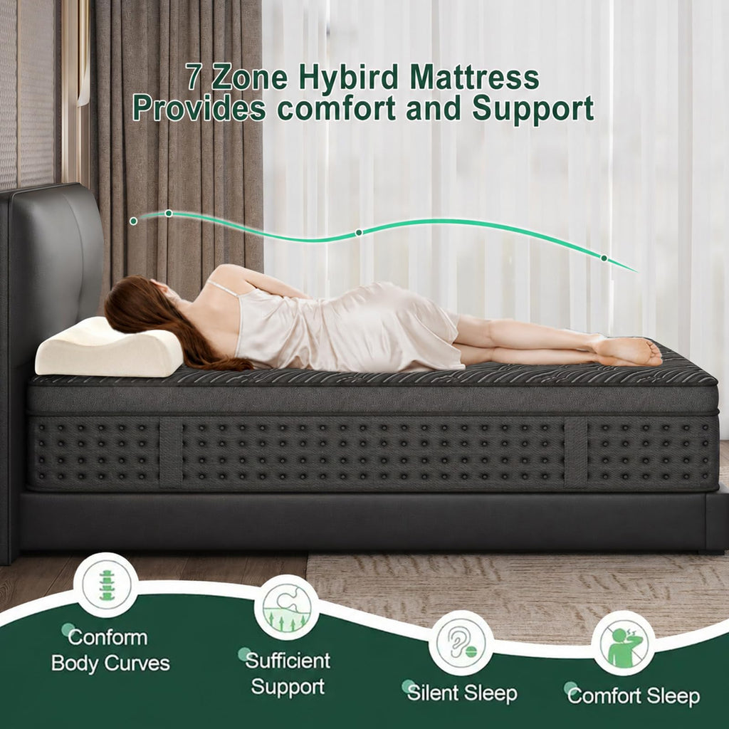 14 Inch Medium Firm Full Pocket Spring Hybrid Mattress Q5099