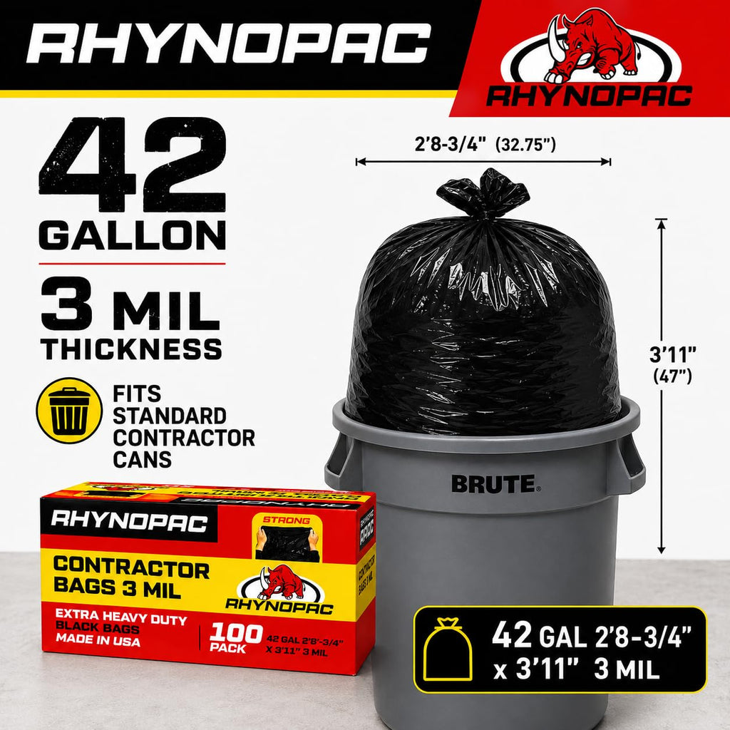 42 Gallon 3 Mil Contractor Trash Bag J43470