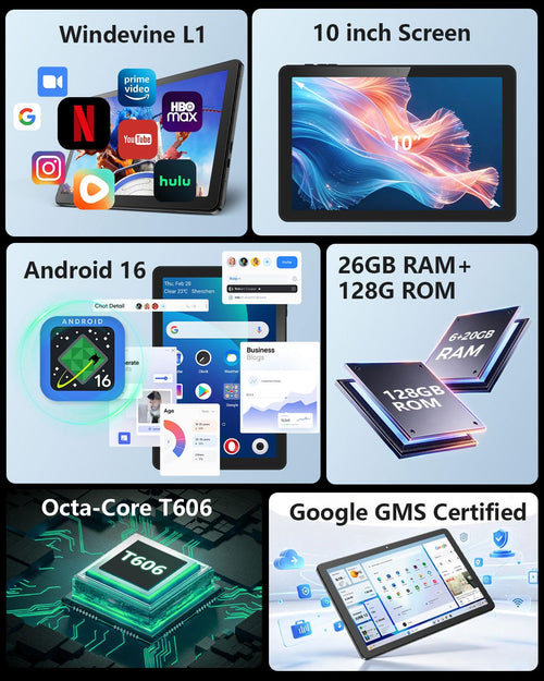 10 inch Tablet with 26GB RAM 128GB ROM 7000 mAh B49303