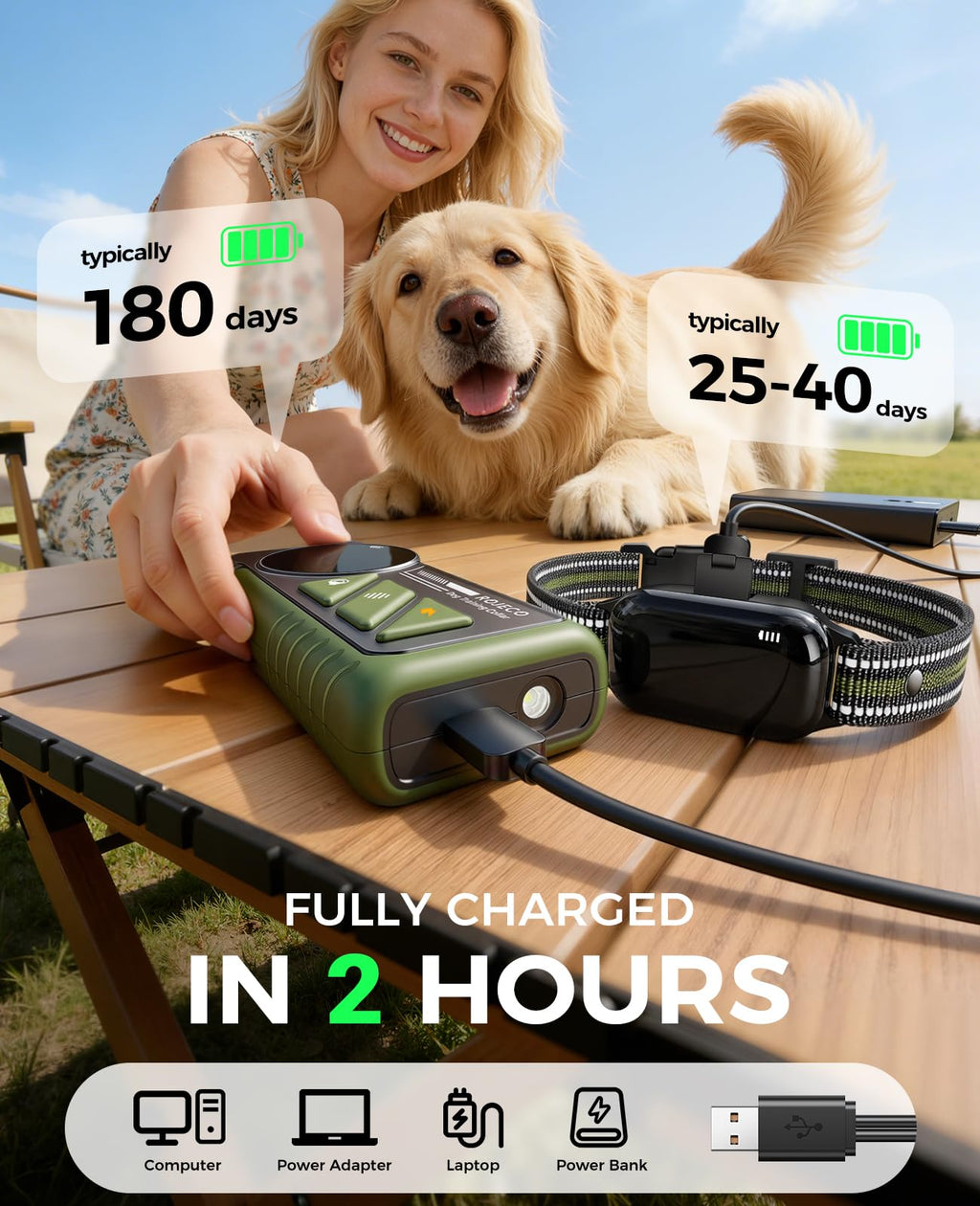2-in-1 Dog Shock Collar & Dog Bark Collar K593