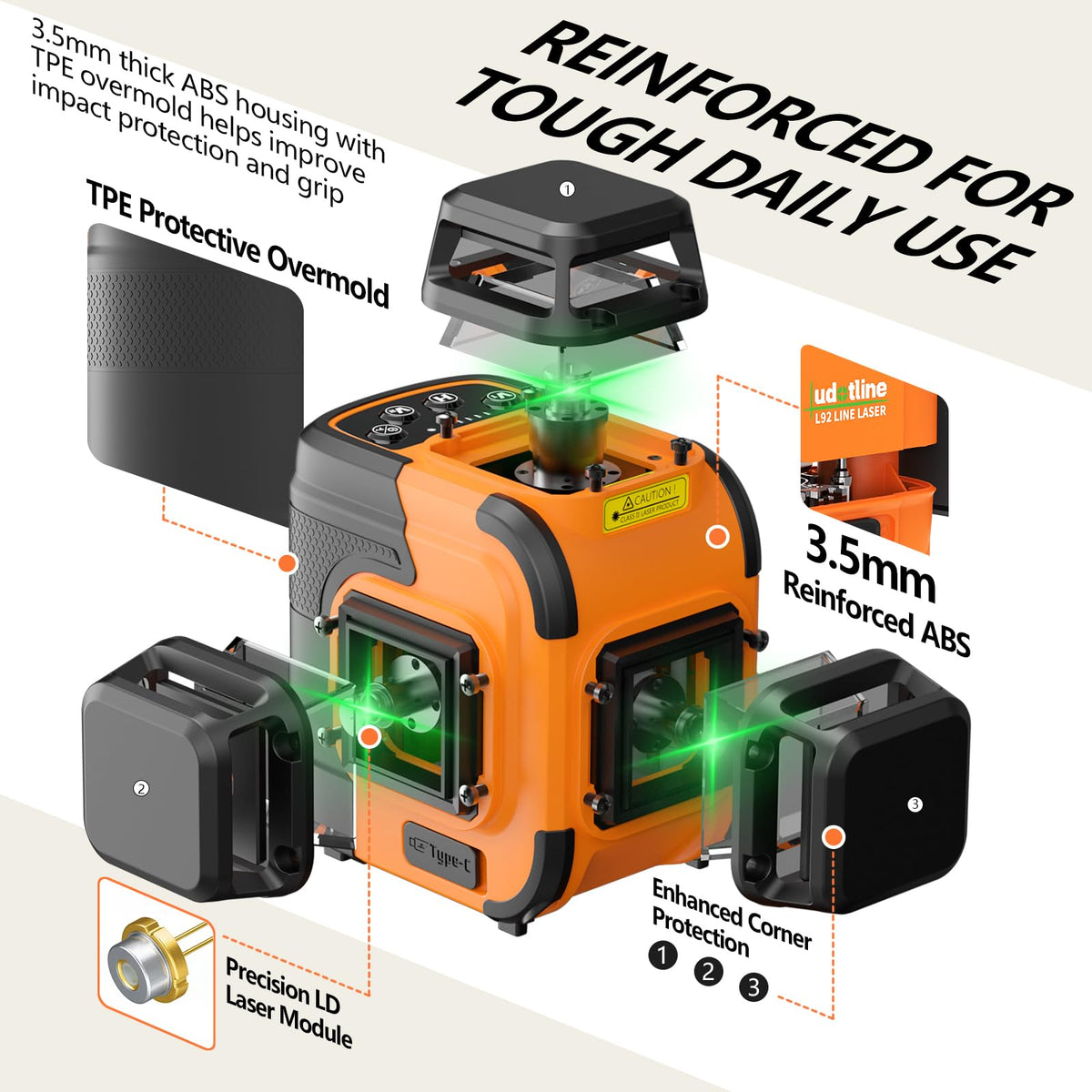 3x360° Self Leveling Laser Level with Tripod A432
